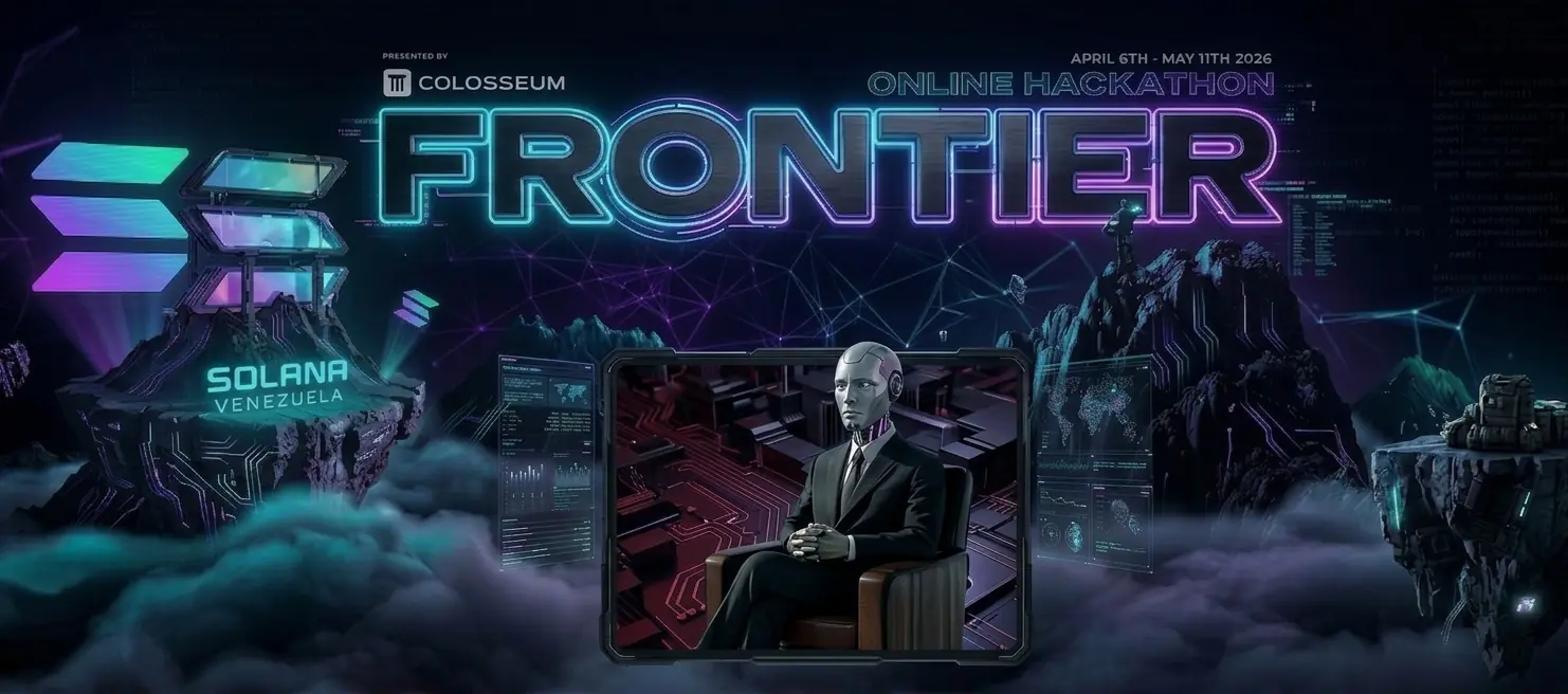 Visual editorial de Solana Venezuela para acompañar el artículo sobre cómo potenciar tu asistente de IA para el Frontier Hackathon.